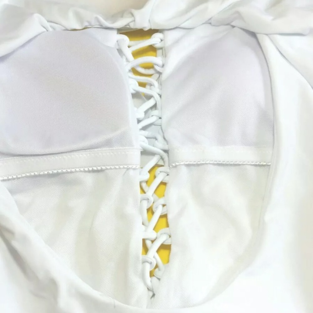 Bali White Women's Swimsuit Padded Lace up. - Picture 4 of 11